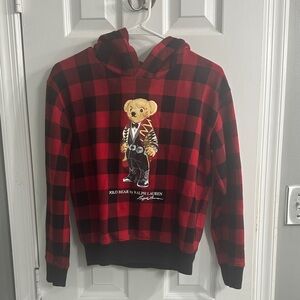 Polo by Ralph Lauren Red and Black Plaid Bear Sweater